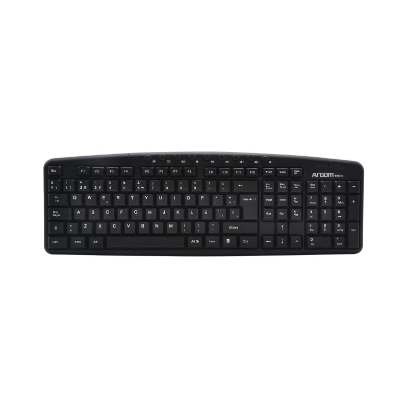 Teclado Alámbrico Argom Multimedia USB Negro Ingles