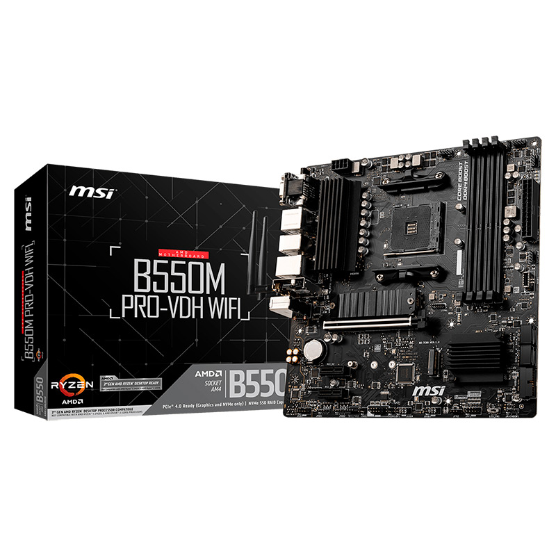 Motherboard MSI B550M PRO-VDH WIFI DDR4 AM4 4xDDR4 Micro-ATX