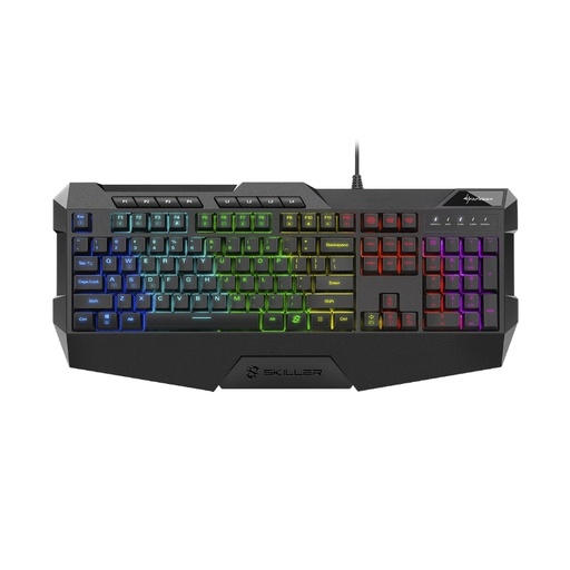 [4044951020478] Teclado Gaming Membrana Alámbrico Sharkoon SKILLER SGK4 RGB Negro Inglés