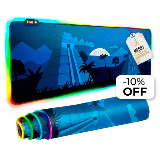[183687] Mousepad Gamer Pilas Noche en Tikal RGB XXL