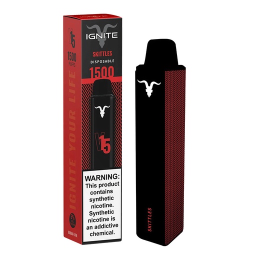 [810025995751] Vape Electronico Ignite V15 1500 Puffs Nic 5g Skittles