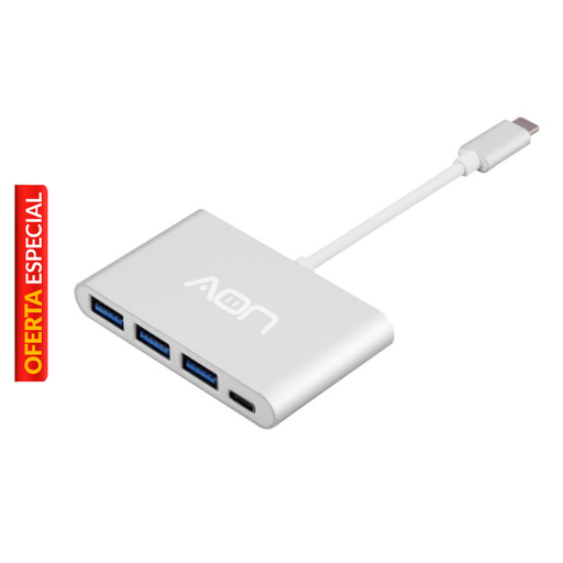 [AO-AD-1009] Adaptador USB-C a USB, USB-C AO-AD-1009 Macho-Hembra Plateado
