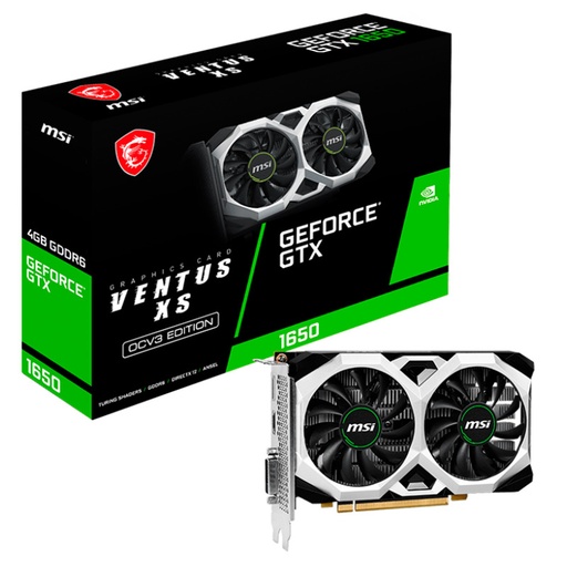 [GeForce GTX 1650 VENTUS XS OCV3] Tarjeta de Video 4GB GDDR6 MSI GeForce GTX 1650 GDDR6 Ventus XS OCV3 HDMI DP PCI 3.0