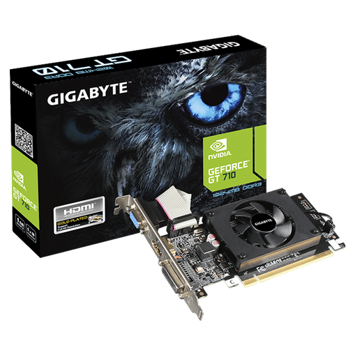 [GV-N710D3-2GL] Tarjeta de Vídeo 2GB DDR3 Gigabyte GeForce GT 710 VGA DVI-D HDMI PCIe 2.0