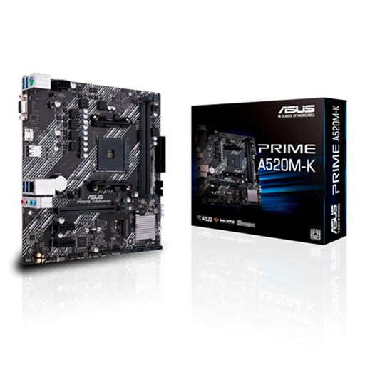 [PRIME A520M-K] Motherboard ASUS PRIME A520M-K Socket AM4 5000/4000 G/3000 Series 2xDDR4 Micro-ATX